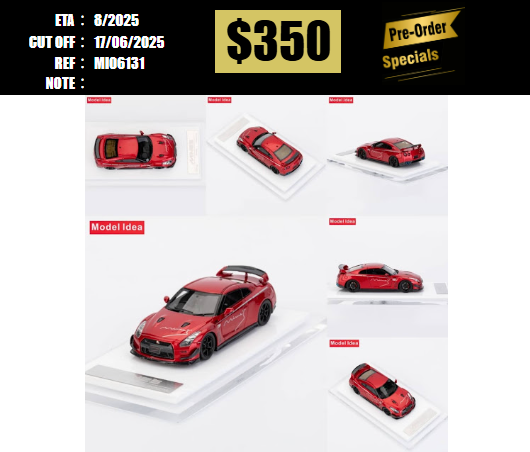 PO-$350 * MODEL IDEA * 1:64 GT-R R35 MINE'S METALLIC RED [OD13/06]