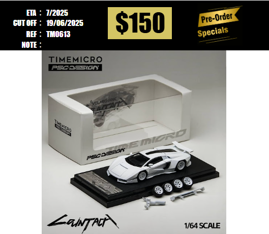 PO-$150 * TIME MICRO * 1:64 COUNTACH LPI800-4 "V" VER MECHANIC GREY-WHITE [OD13/06]