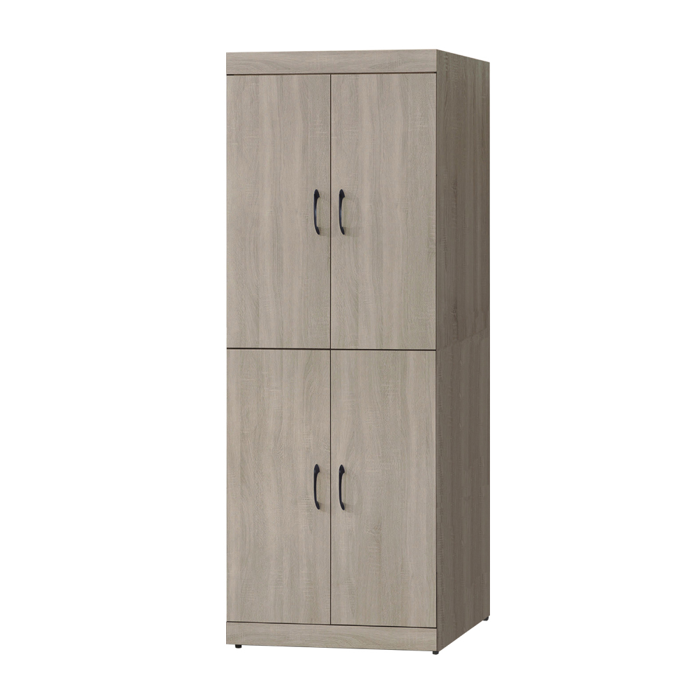 班萊2.6尺工業風四門衣櫃(雙吊桿)