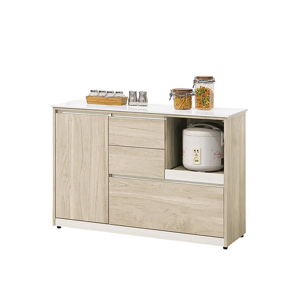 羅菲4尺岩板收納餐櫃/拉盤電器櫃/碗盤置物櫃/置物矮櫃/玄關櫃(下座)