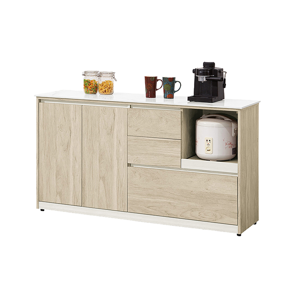 羅菲5尺岩板收納餐櫃/拉盤電器櫃/碗盤置物櫃/置物矮櫃/玄關櫃(下座)