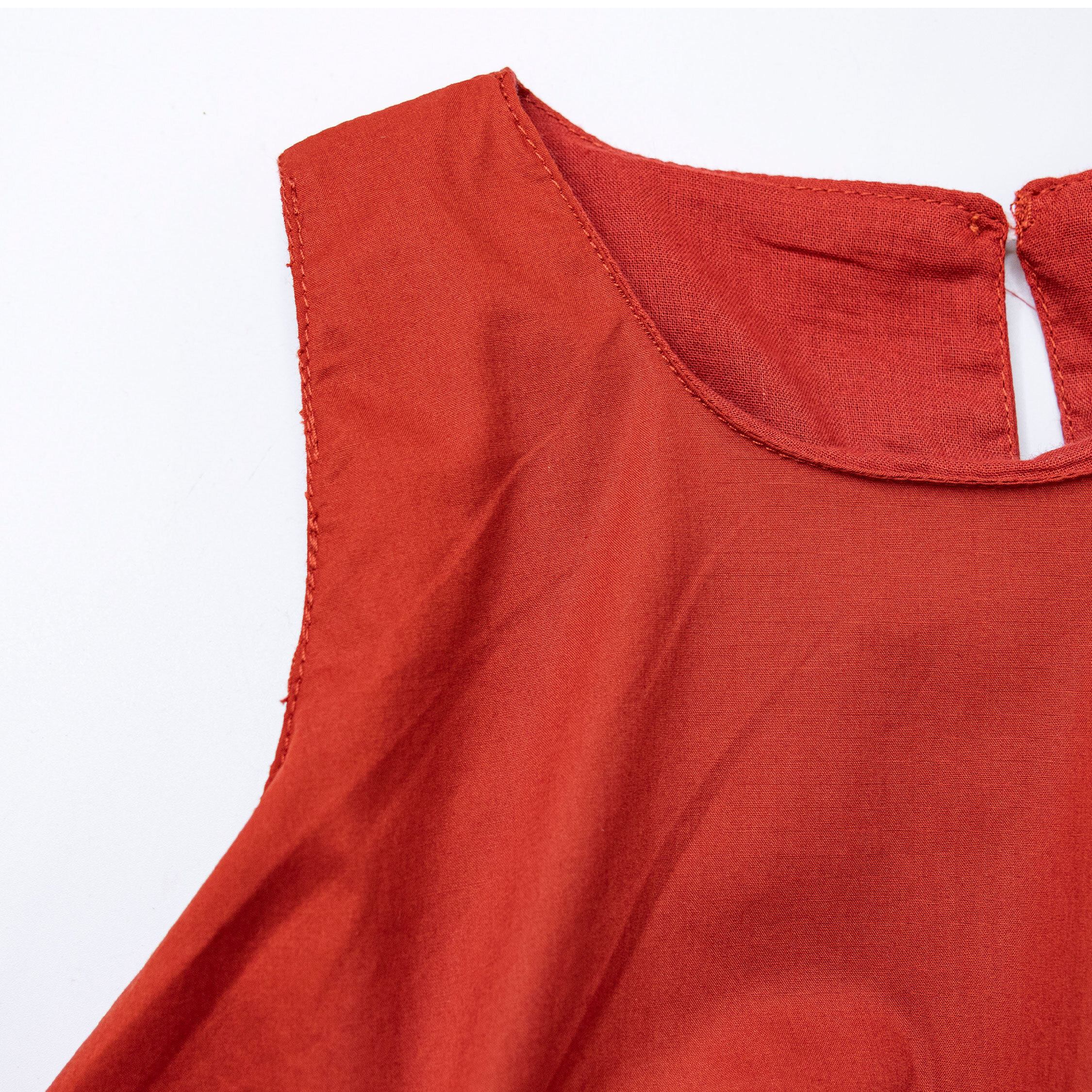 【H50530】蘑菇鬆緊設計無袖洋裝