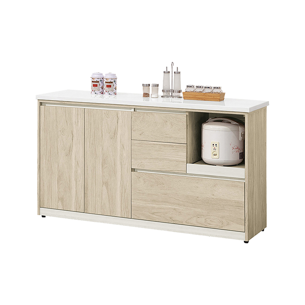 羅菲5尺石面收納餐櫃/拉盤電器櫃/碗盤置物櫃/置物矮櫃/玄關櫃(下座)