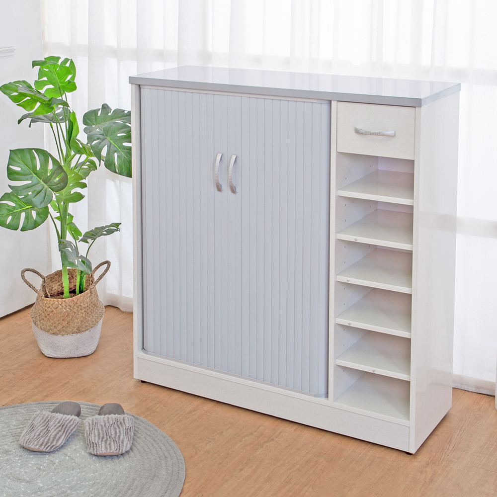 南亞塑鋼-3.3尺雙捲門右開放一抽防水塑鋼鞋櫃