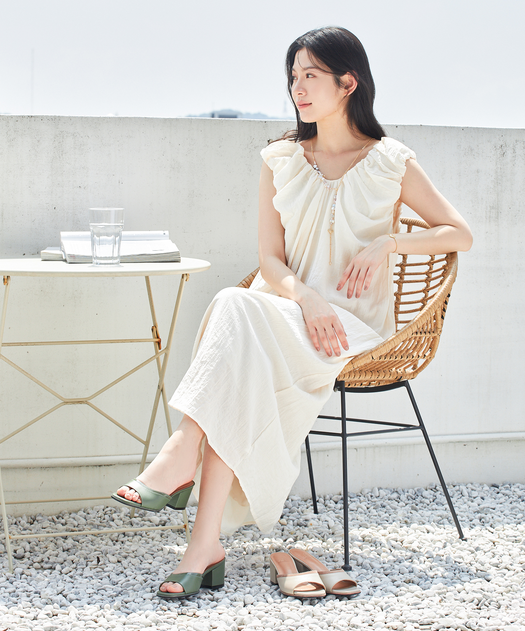 Kylie 拼接方跟涼鞋(兩色)MIT款