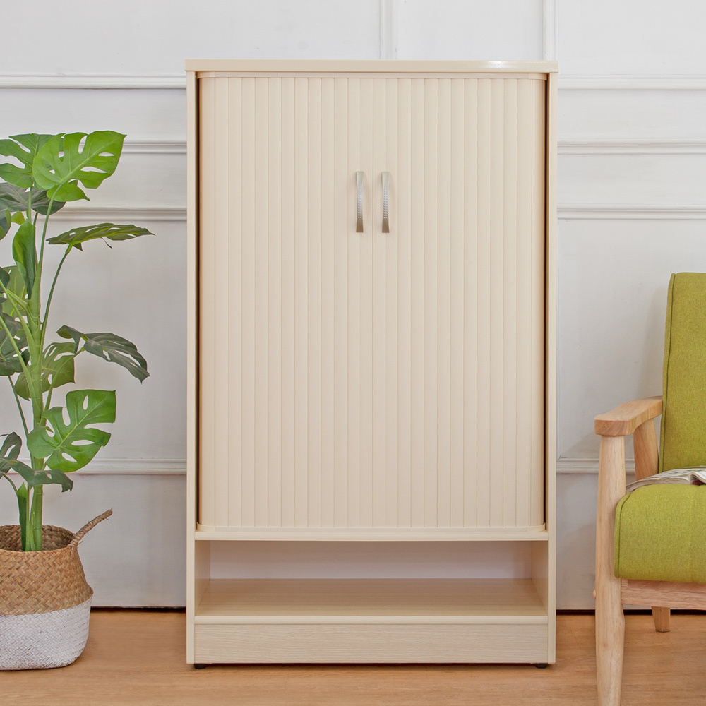 南亞塑鋼-2.4尺雙捲門下開放防水塑鋼鞋櫃