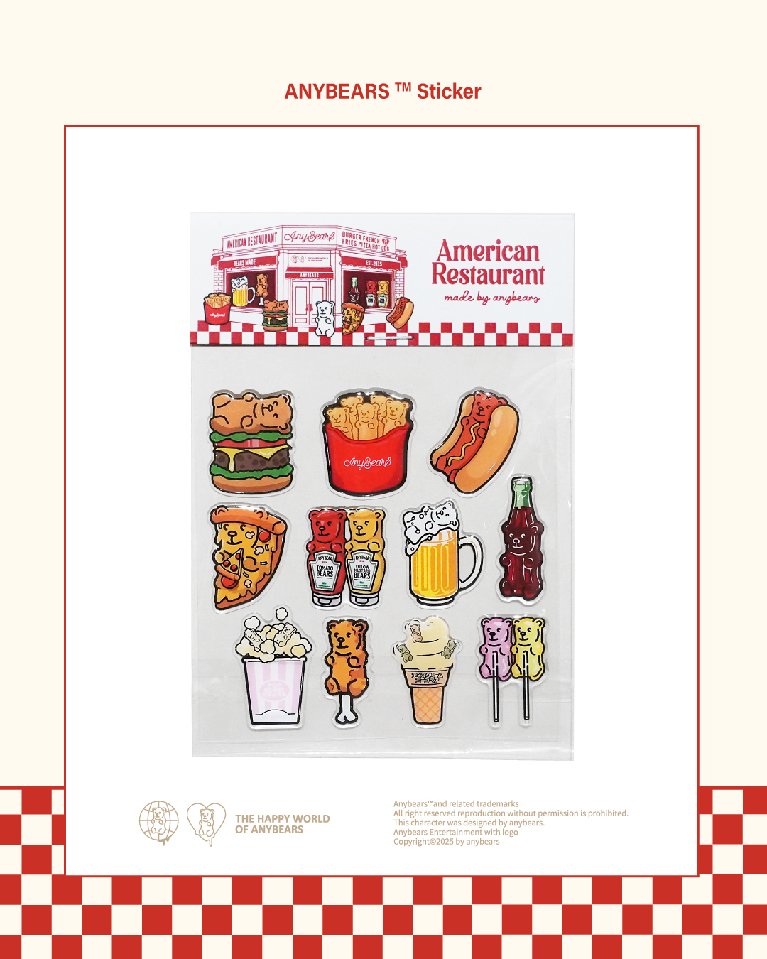 ANYBEARS® American fast food restaurant Sticker 美式快餐店貼紙