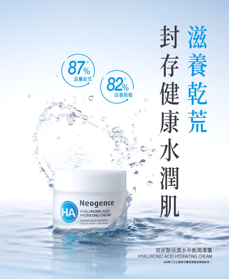 玻尿酸保濕水平衡潤澤霜:滋養乾荒,封存健康水潤肌