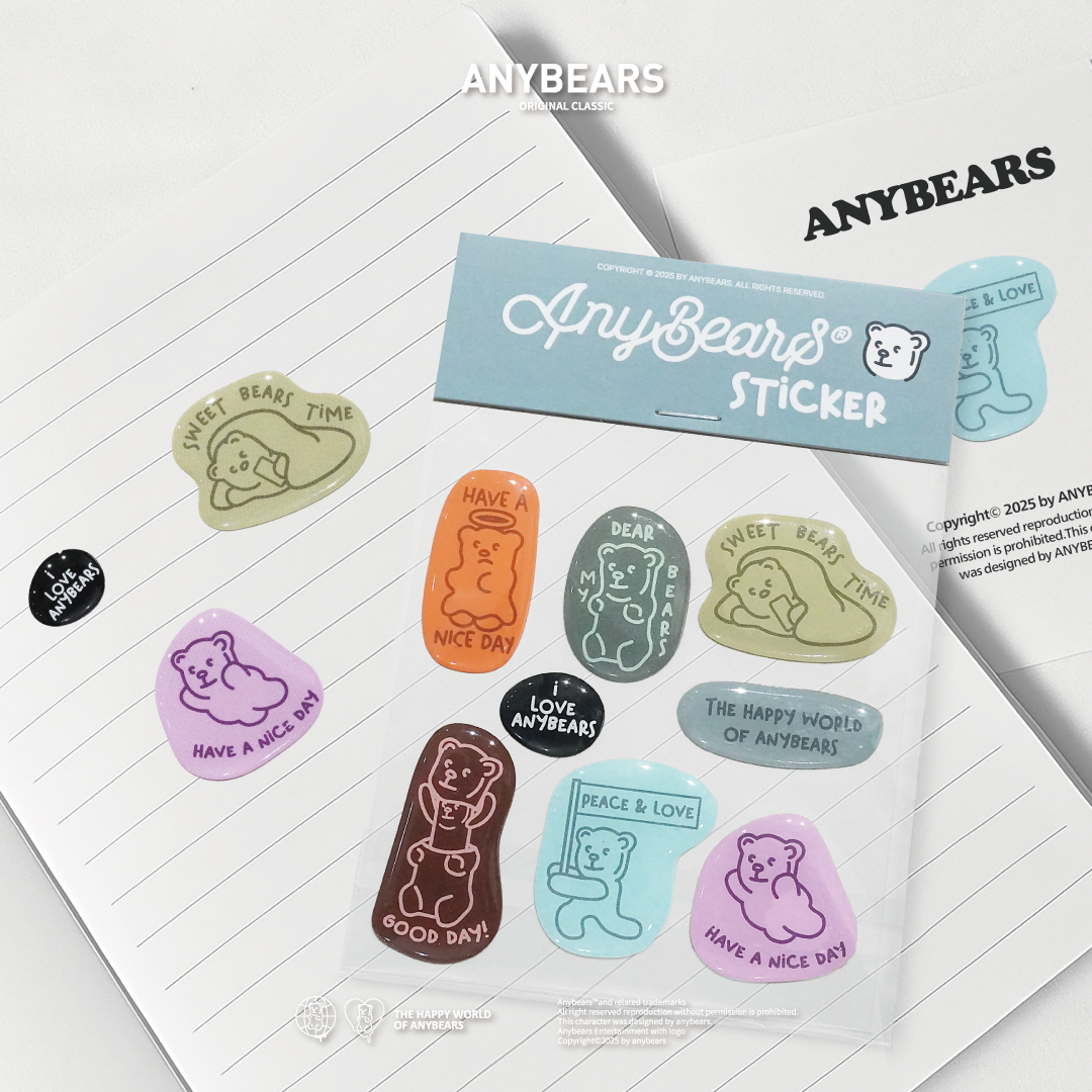 ANYBEARS® ANYBEARS MADE Sticker 不規則熊貼紙