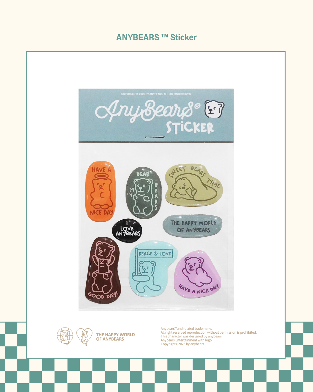 ANYBEARS® ANYBEARS MADE Sticker 不規則熊貼紙