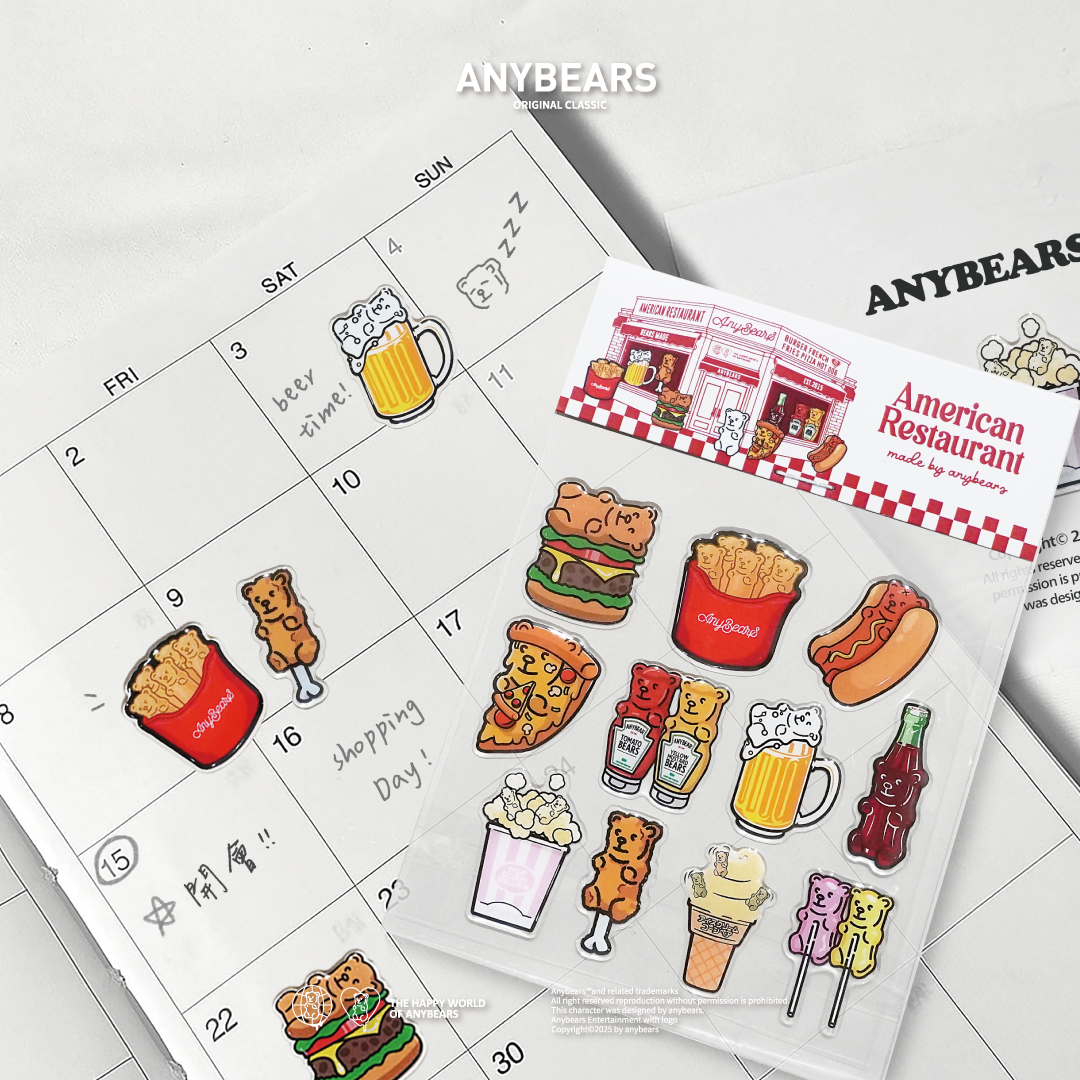 ANYBEARS® American fast food restaurant Sticker 美式快餐店貼紙