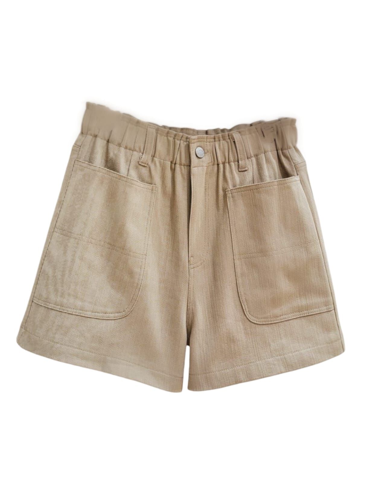 A22 #23319 雙袋短褲 - 杏色