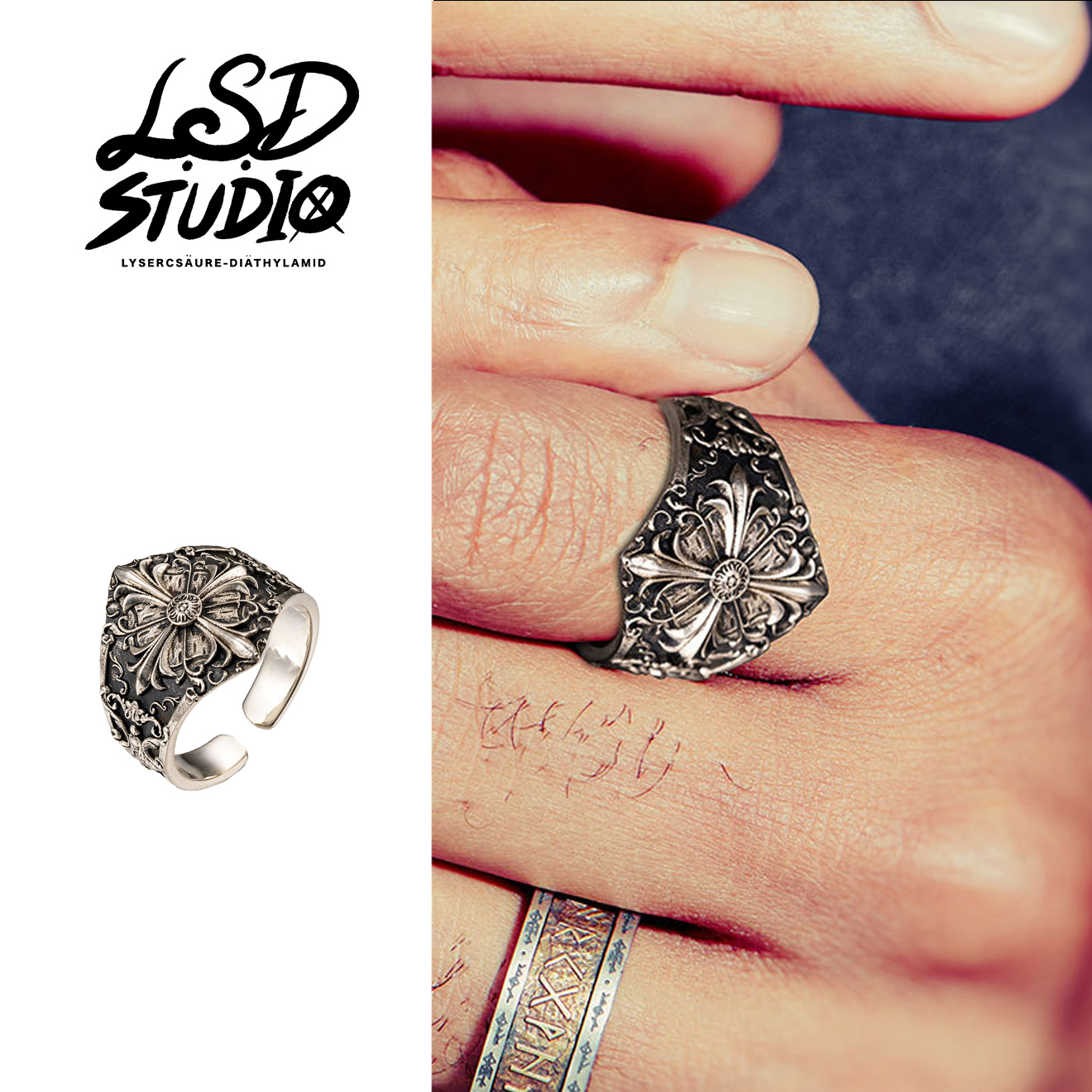 【ACCY074】鳶尾花紋開口戒指