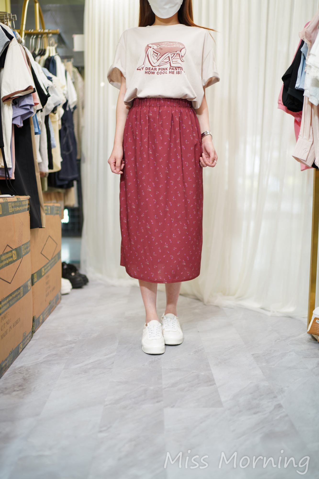 好手感傻豹tee(14651)&靚色免燙碎花裙(33973)