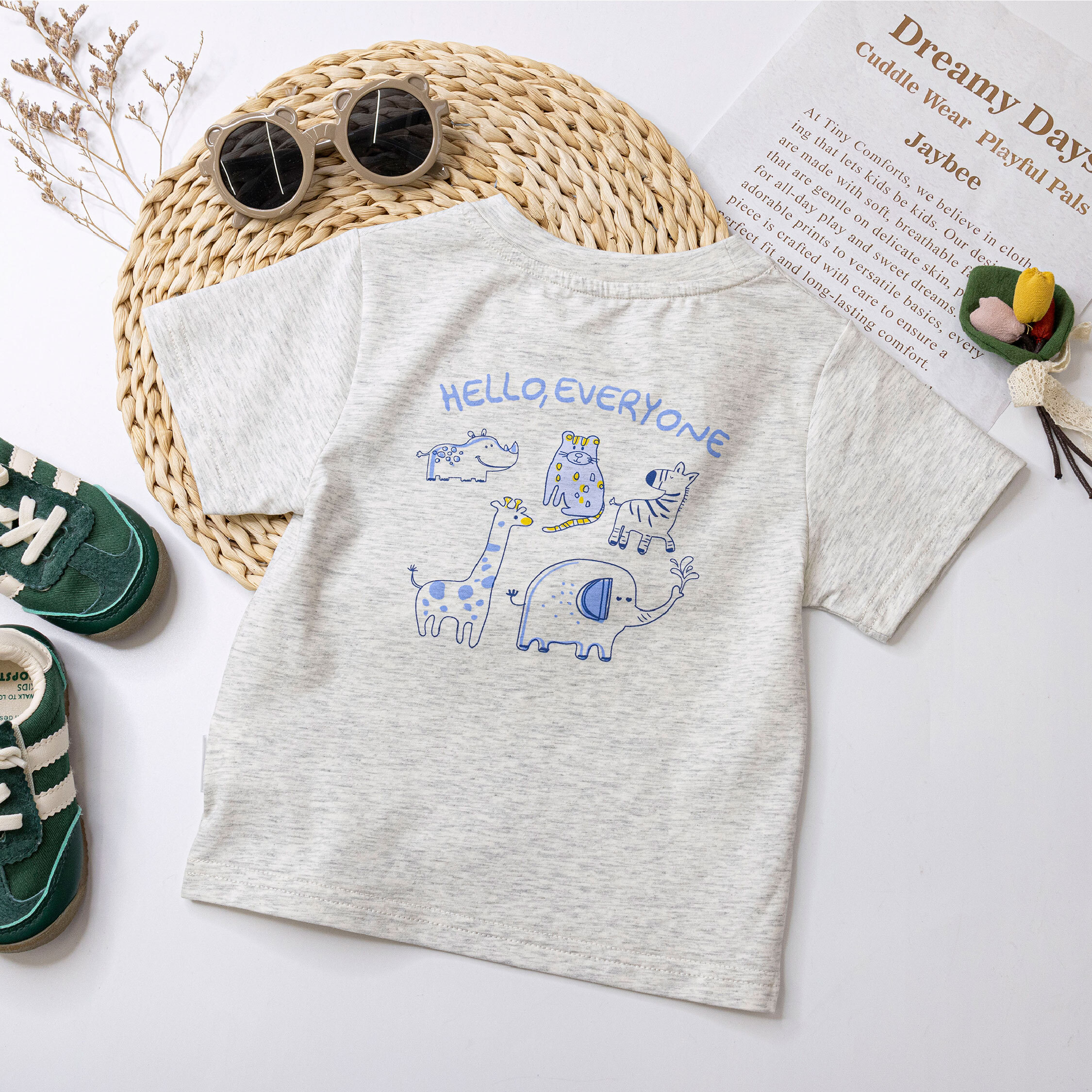 HELLO動物舒適質感上衣/短T (H50421)