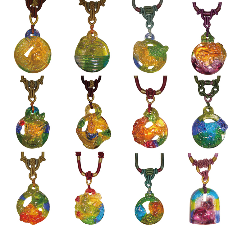鹿港窯|彩虹琉璃.生肖守護|經典十二生肖吊墜項鍊