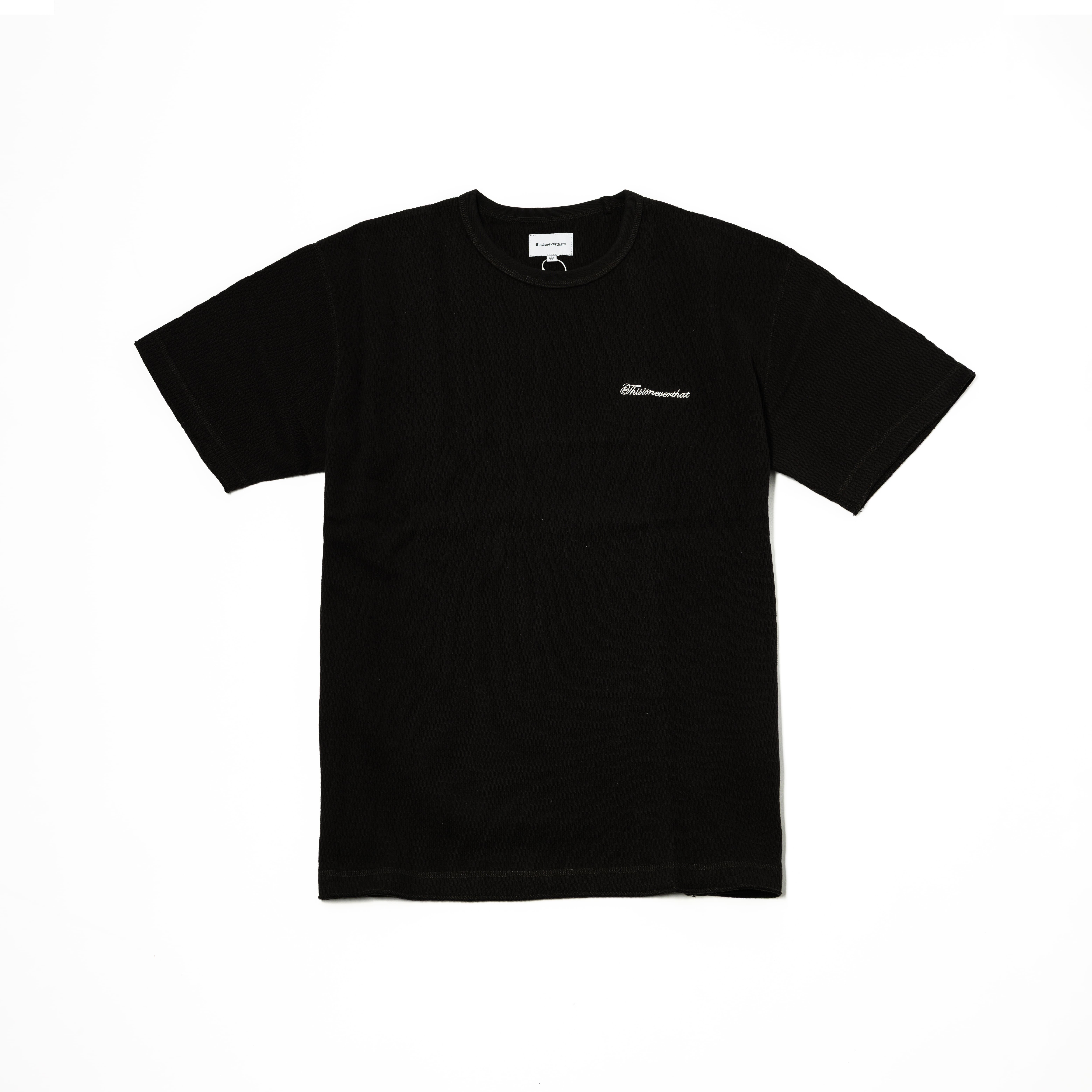 -(B2d03)-THISISNEVERTHAT T.N.T WAFFLE TEE 草寫 華夫格 短Ｔ黑色-TN251TTSST23