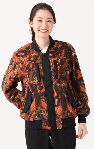 CHUMS Women’s Recycle Chumley Fleece Reversible Jacket – Leaf & Tree | Eco-Friendly 2-Way Fleece Jacket   JUN25