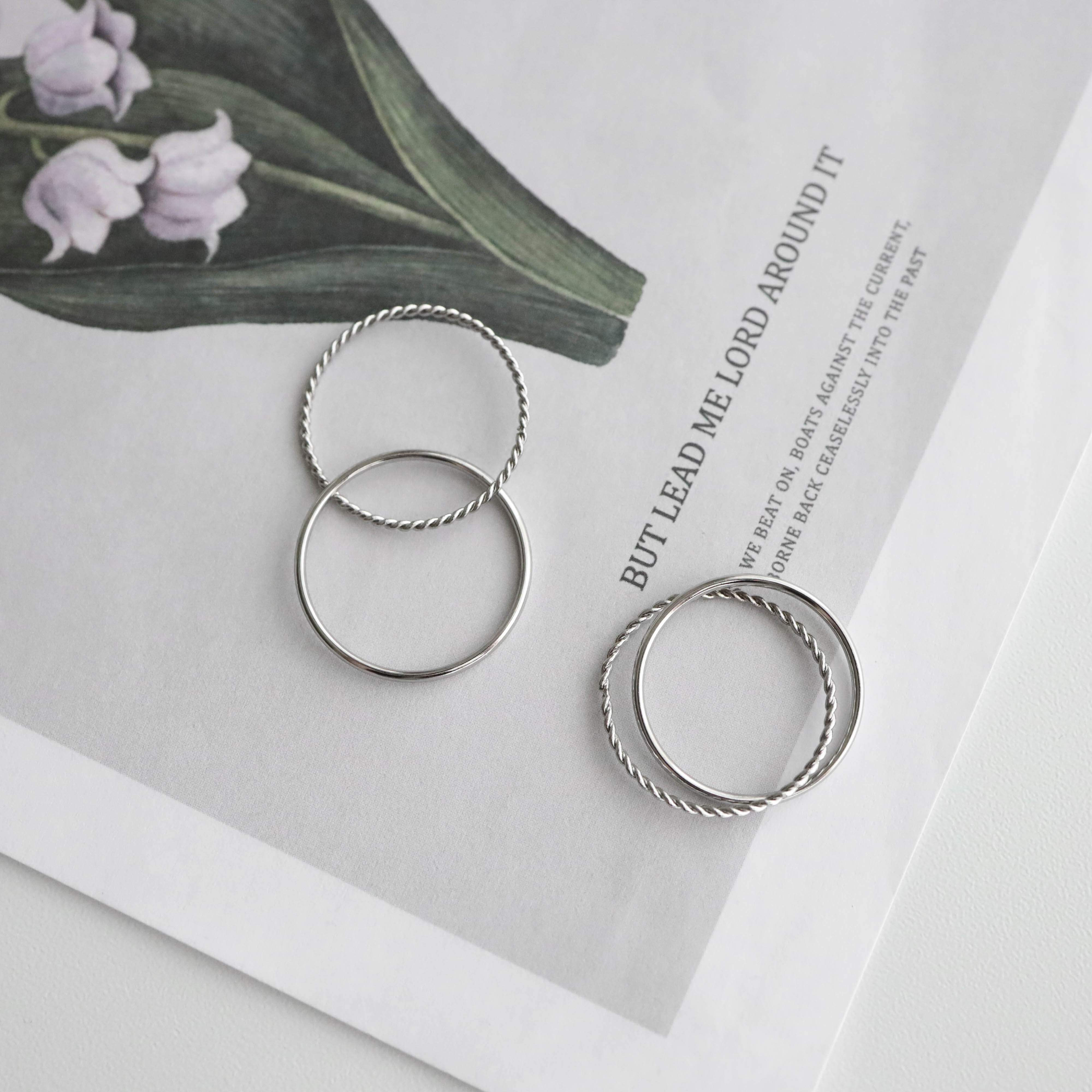 不怕水相扣雙戒鋼戒