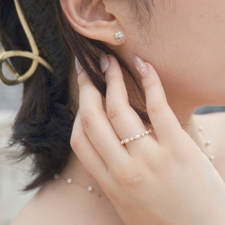 柔光的順序 天然珍珠鍊戒 戒指