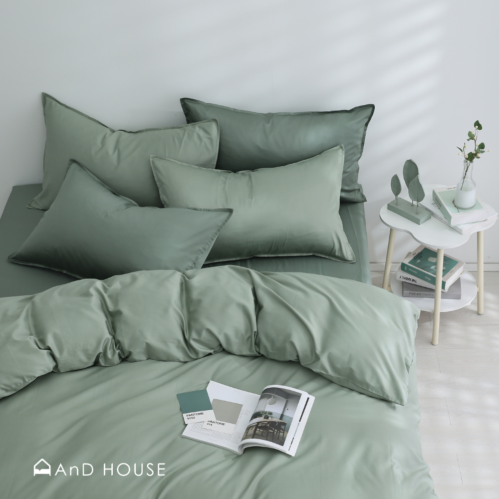 300織精梳純棉｜100%純棉｜雙色配｜檸草綠ｘ山暮綠