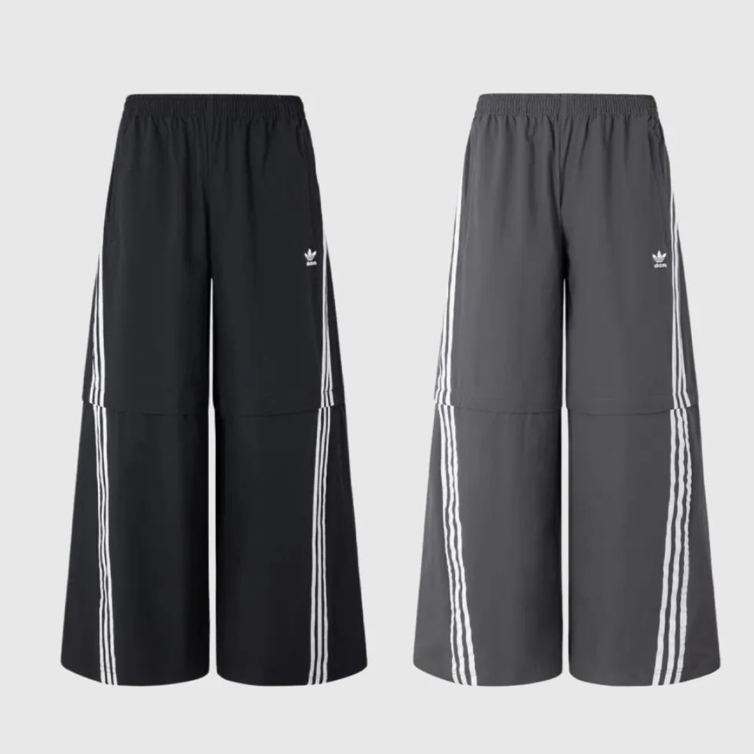 KTQ STORE ‧  Adidas adilenium  OVERSIZED 兩穿 寬鬆 闊腿 復古長褲 灰KA2761 黑KA2760