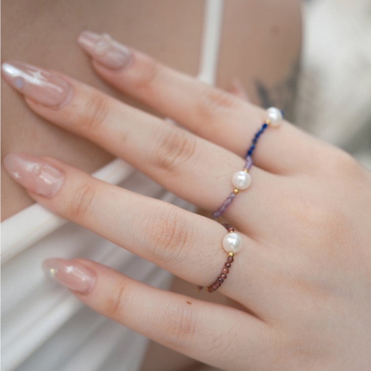 珍珠泡泡系列 迷霧泡泡💜天然珍珠 紫水晶鍊戒 戒指