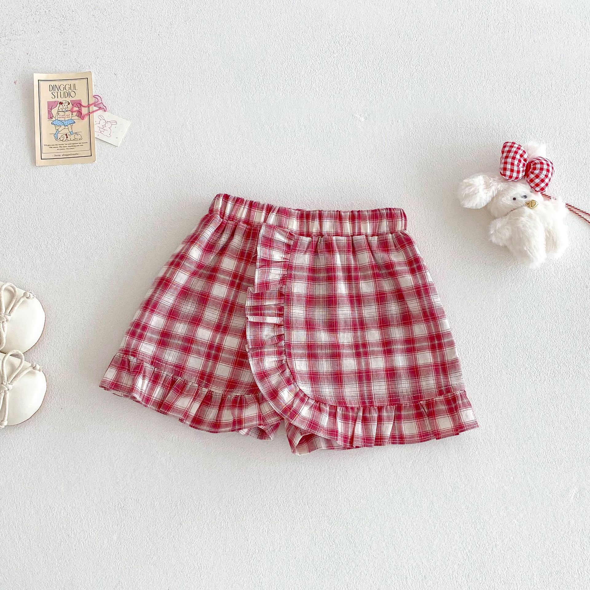 25夏 經典花邊格紋短褲