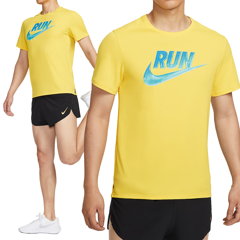 Nike Run Energy Miler SS Top 男款 黃色 圓領 運動 休閒 慢跑 短袖 HJ3565-718