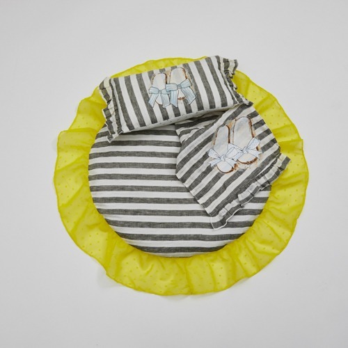 Louisdog Breeze 涼感圓墊 (灰條紋)