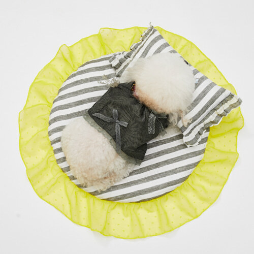 Louisdog Breeze 涼感圓墊 (灰條紋)