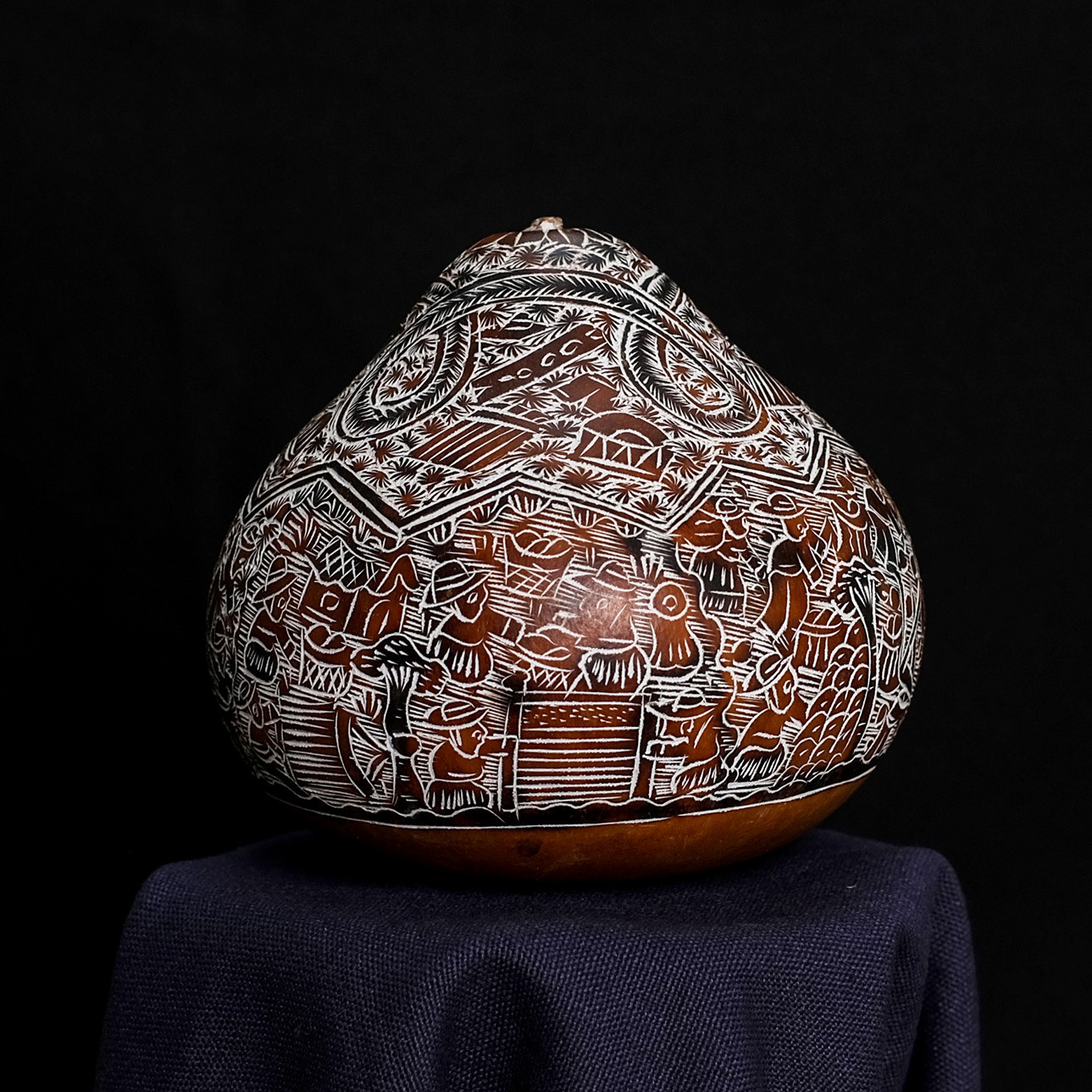 萬卡約葫蘆雕刻｜牧羊駝人 64｜秘魯