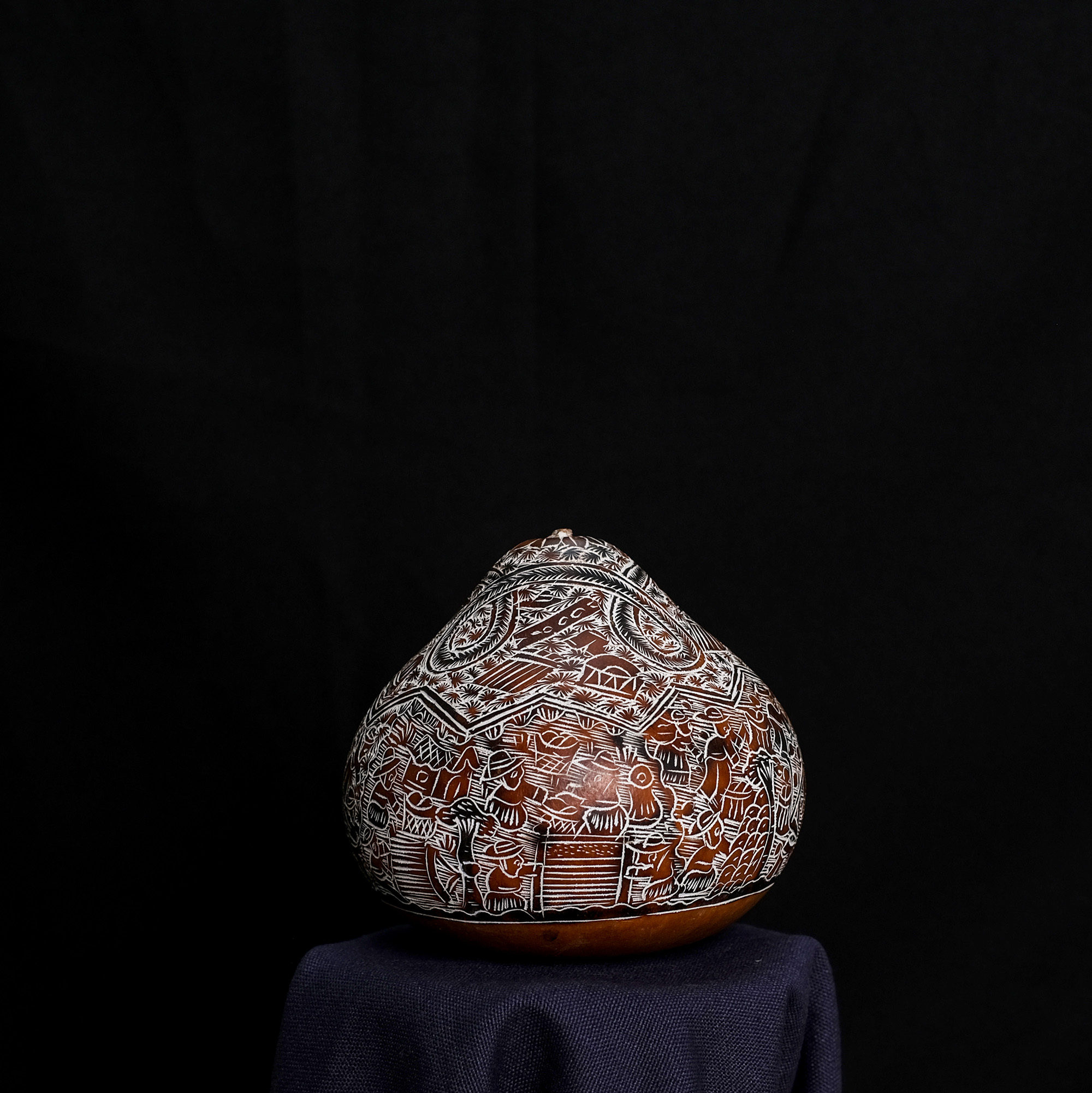 萬卡約葫蘆雕刻｜牧羊駝人 64｜秘魯