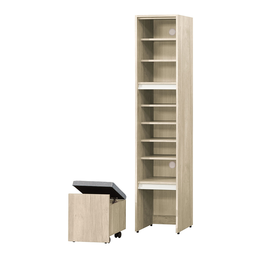 羅菲1.3尺二門高鞋櫃/玄關收納櫃/隔間置物櫃-附收納型穿鞋椅