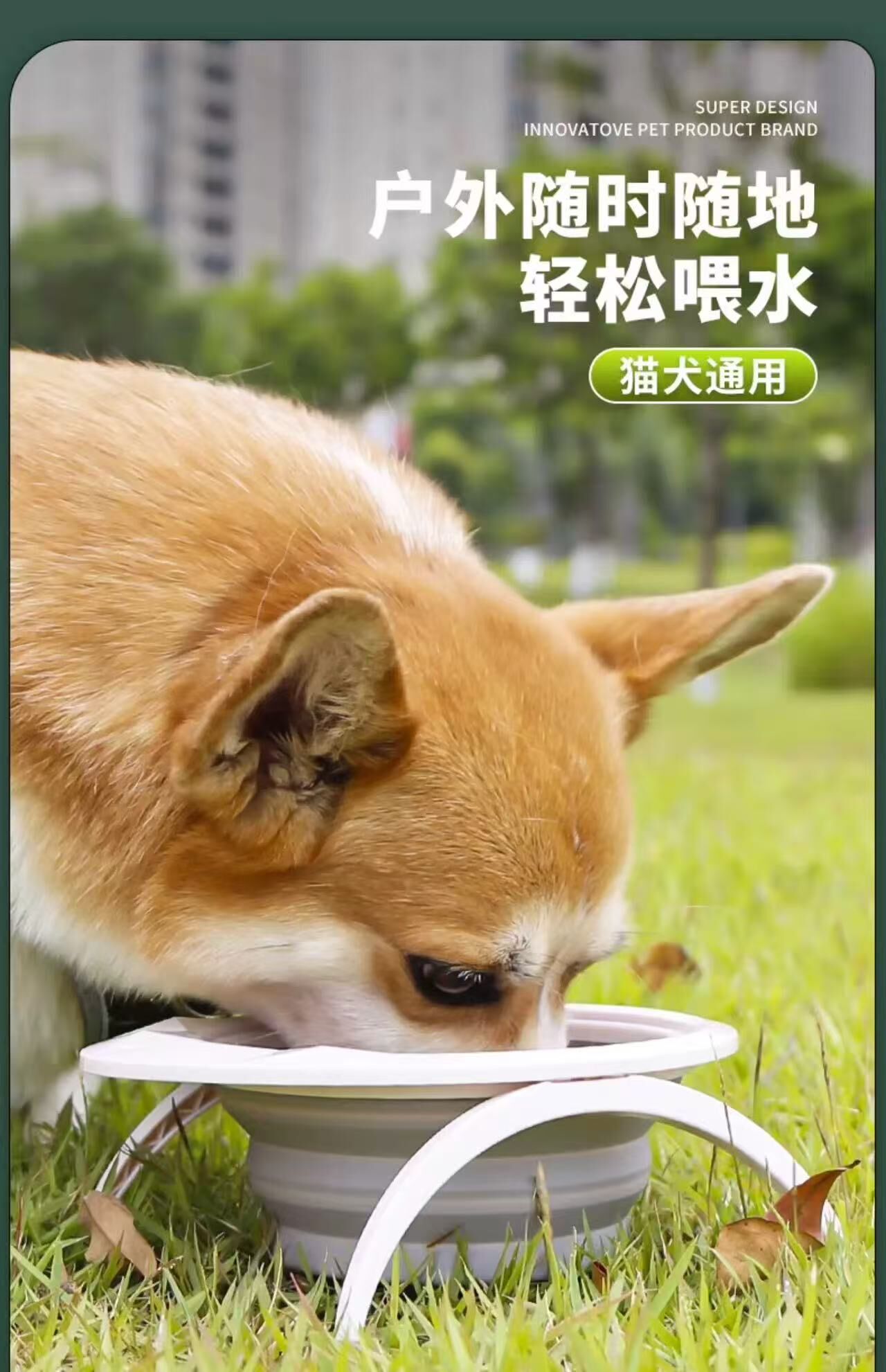 休普狗碗外出宠物碗狗狗饮水硅胶食盆折叠碗便携式
