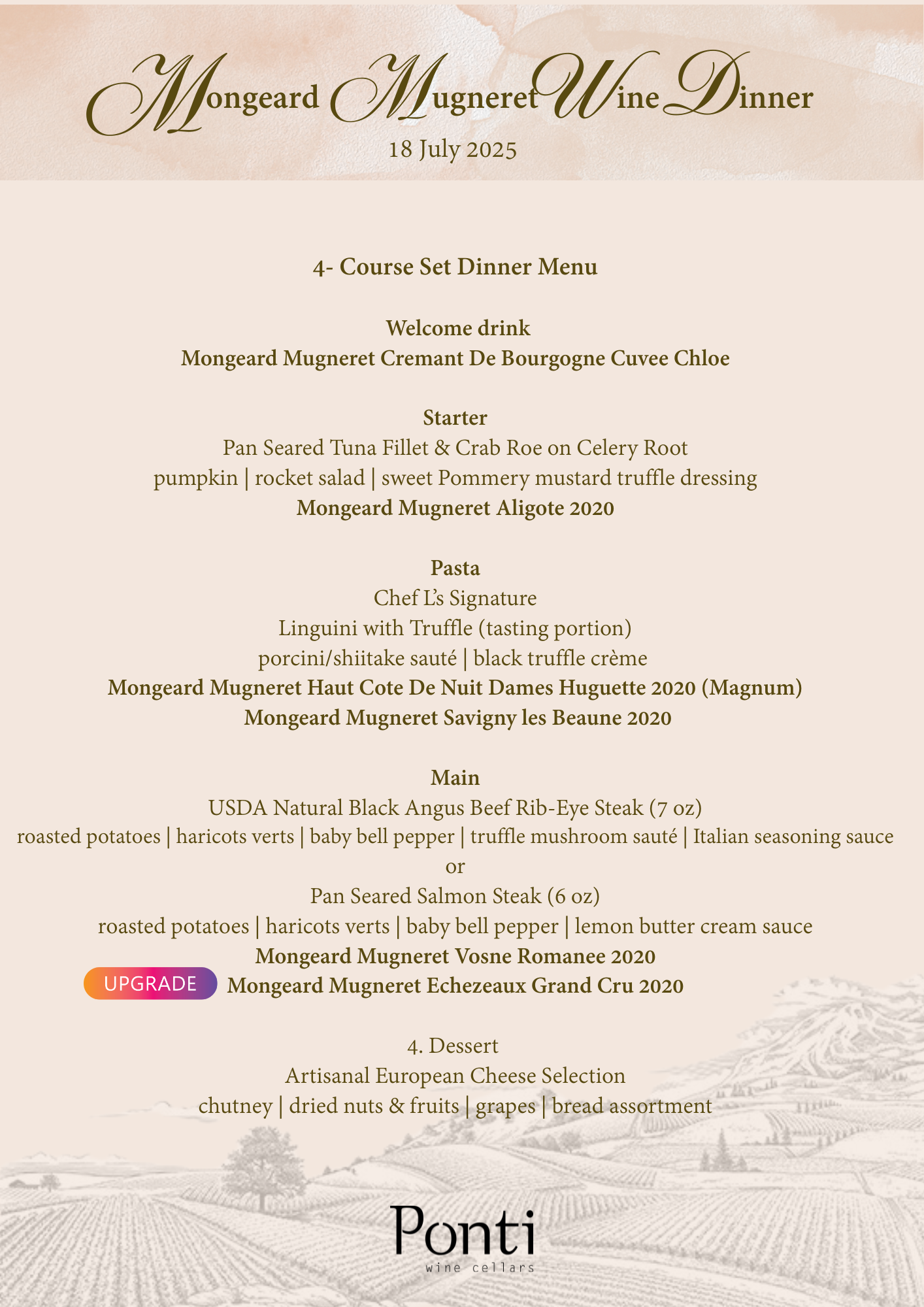 Mongeard Mugneret Wine Dinner at Crown Wine Cellars (18th July, Friday)