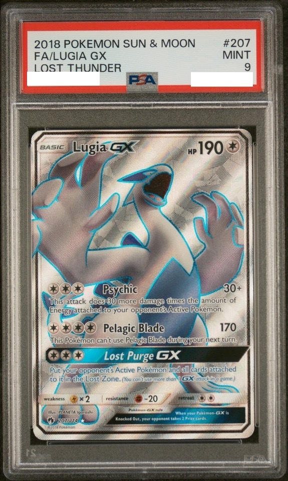 [PSA 9] 2018 Pokemon Lugia GX (Full Art) 207/214 Pokemon Sun and Moon-Lost Thunder