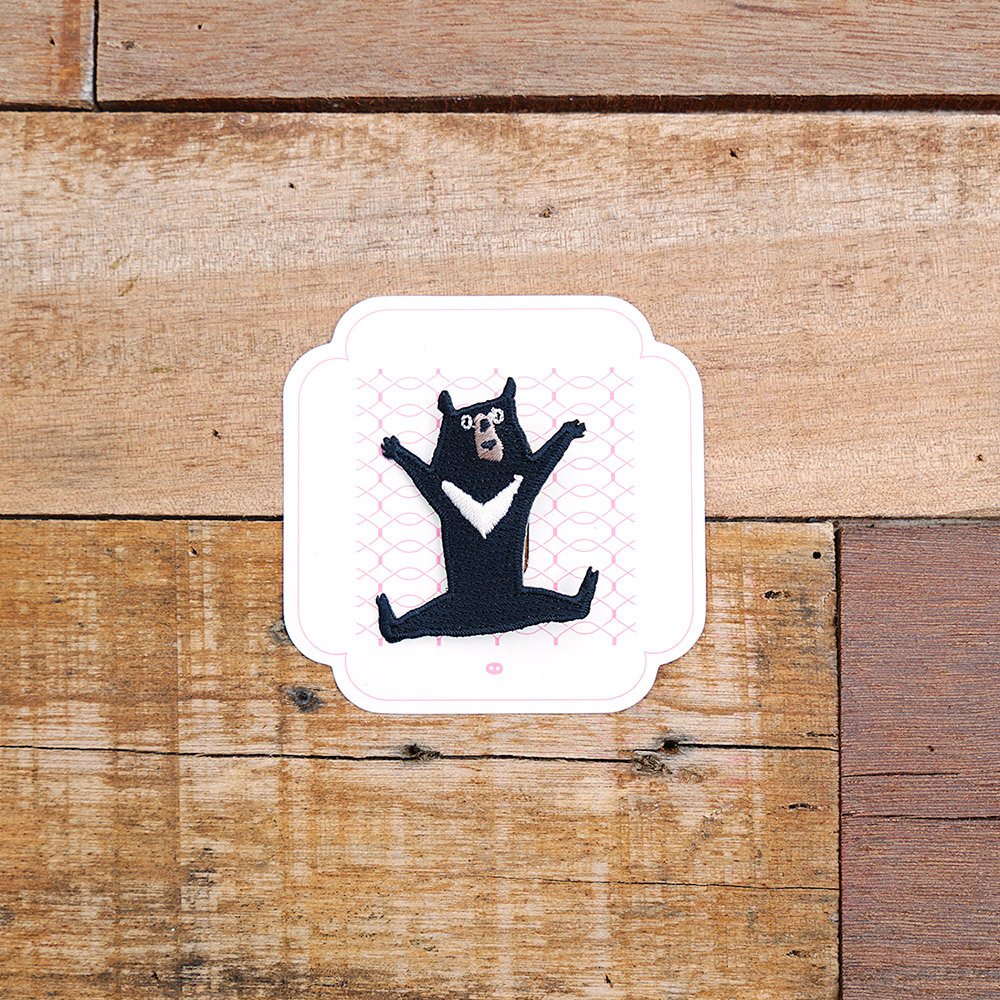 黑熊  繡片別針