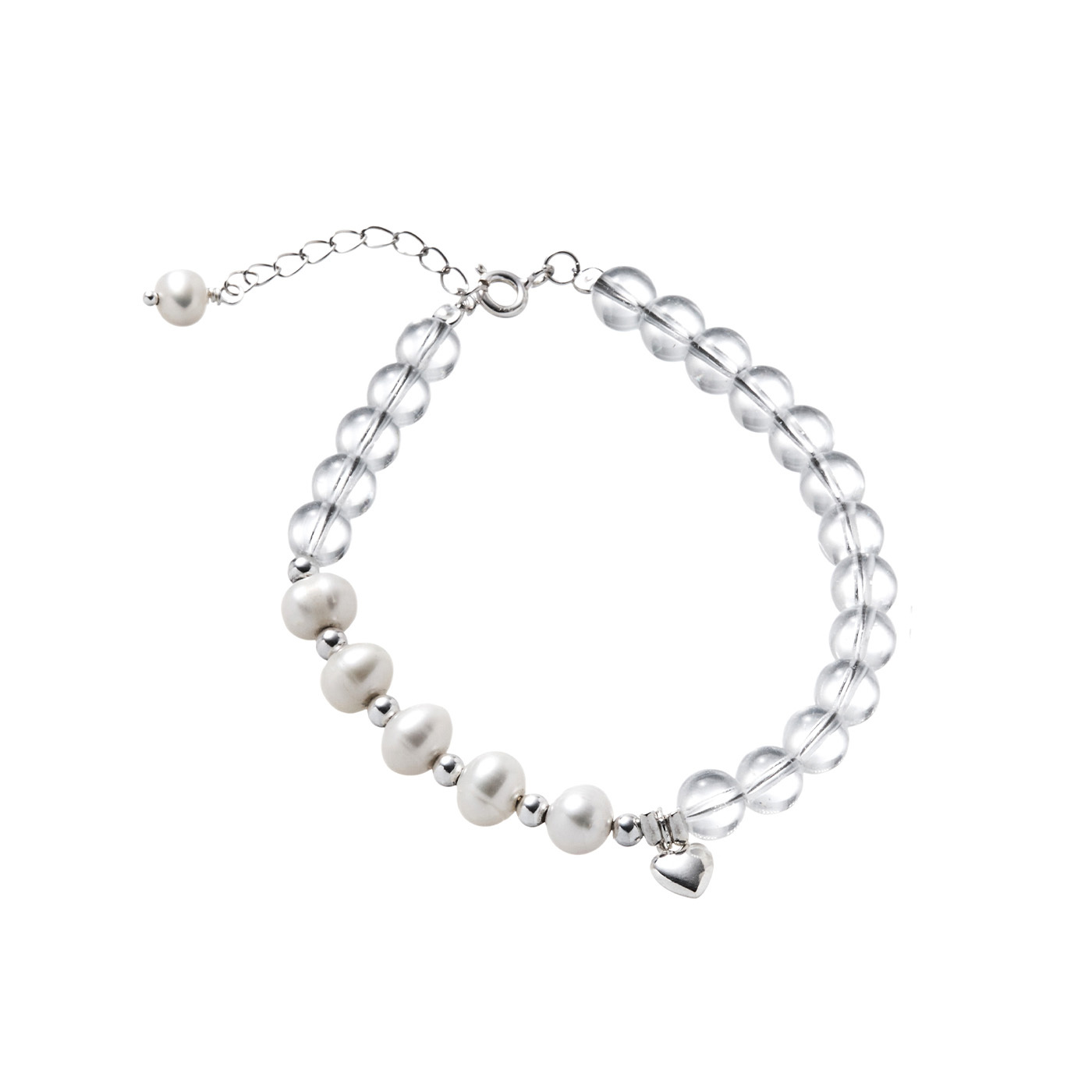平價飾品,純銀,珍珠,愛心,手鍊