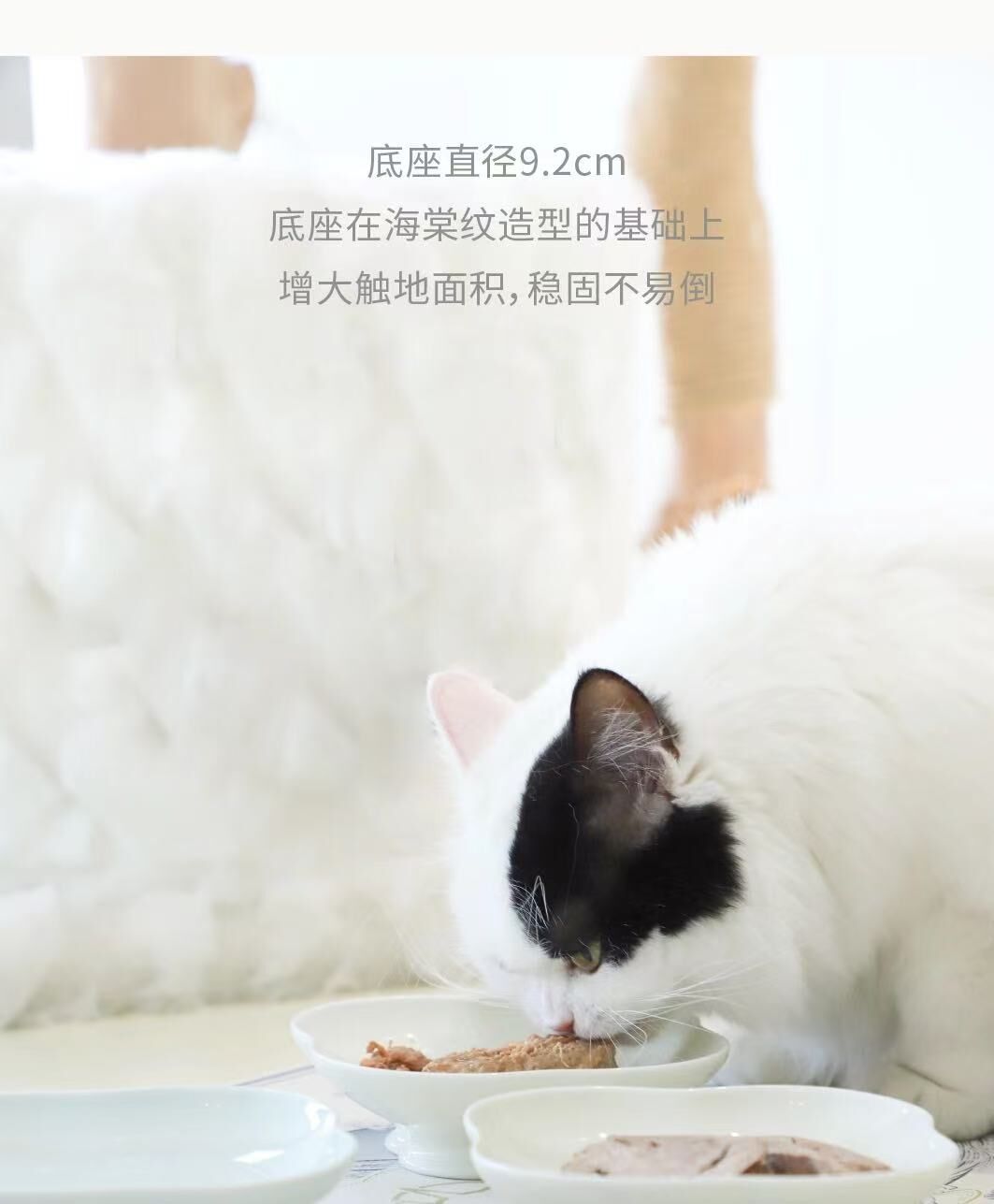 生生不息海棠碗釉下彩陶瓷高脚碗食盆猫狗通用