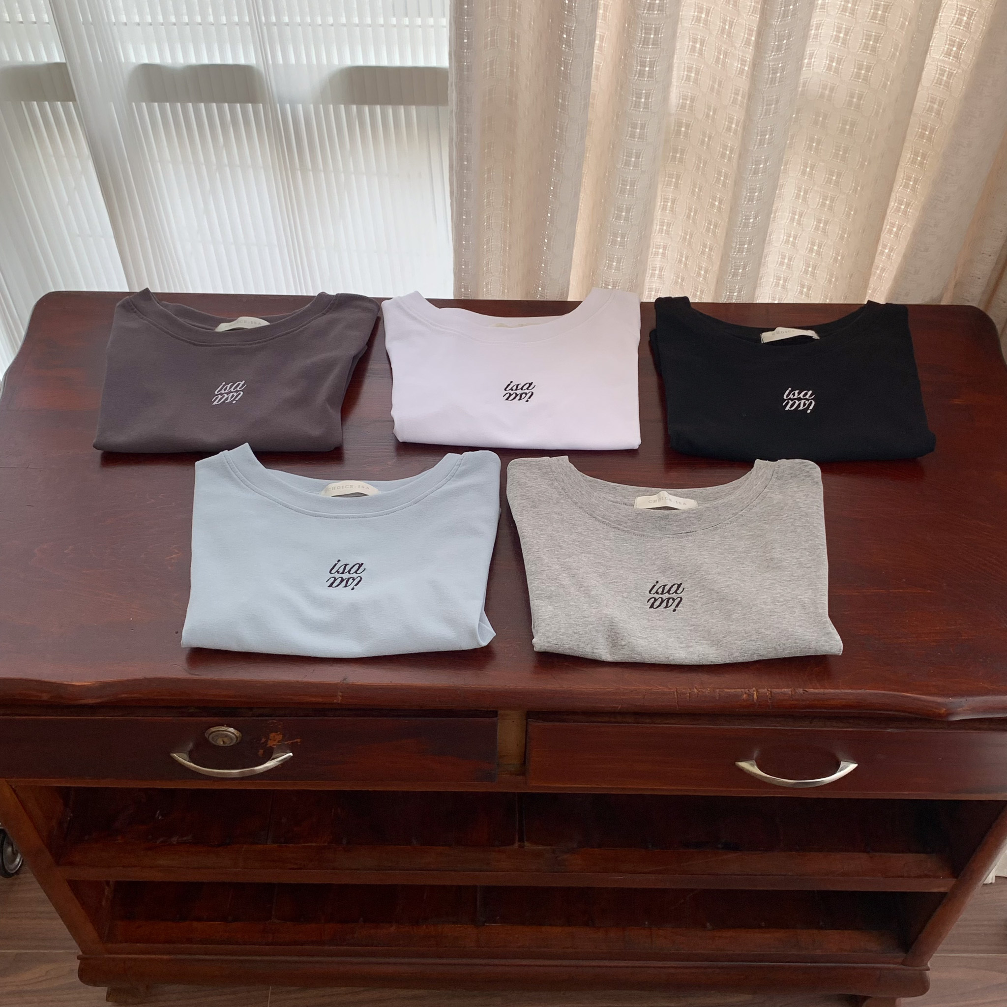 ISA_【ISA MADE】全員自留! logo刺繡QQ軟糖合身短tee_55045