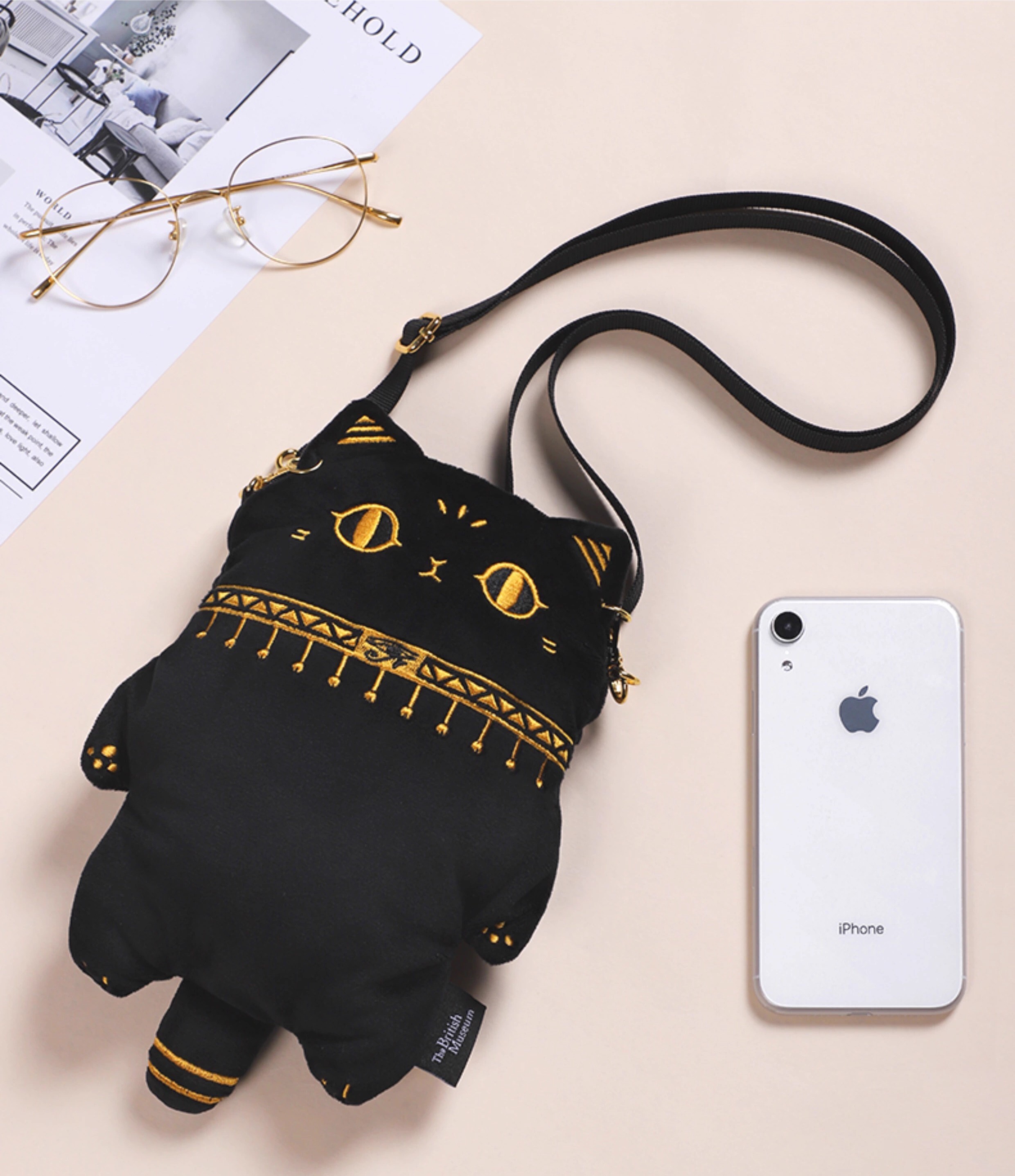 大英博物館｜安德森貓系列｜便攜毛絨手機包