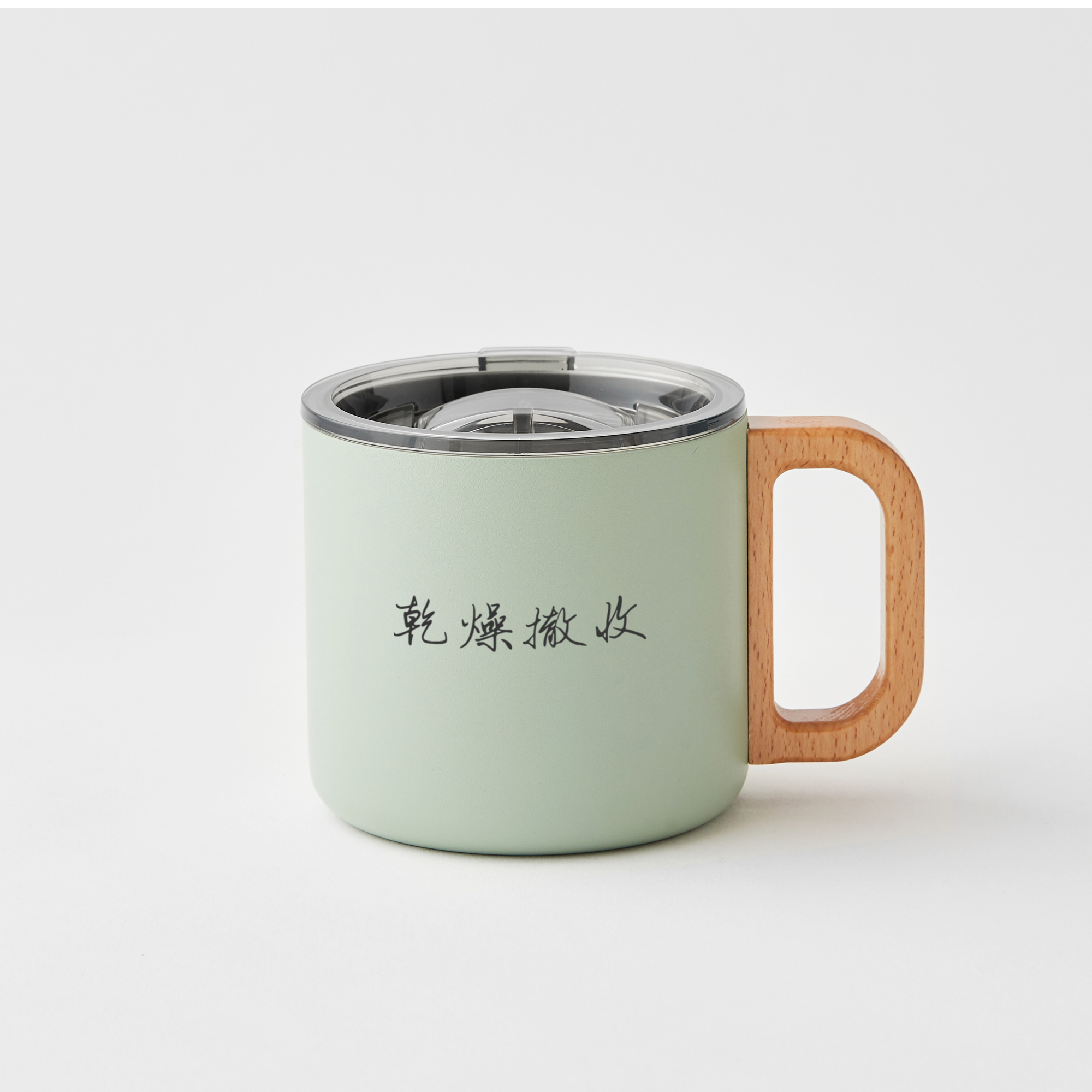 質感原木金屬馬克杯|櫸木手把|雙層不鏽鋼|免費客製化服務|附杯蓋