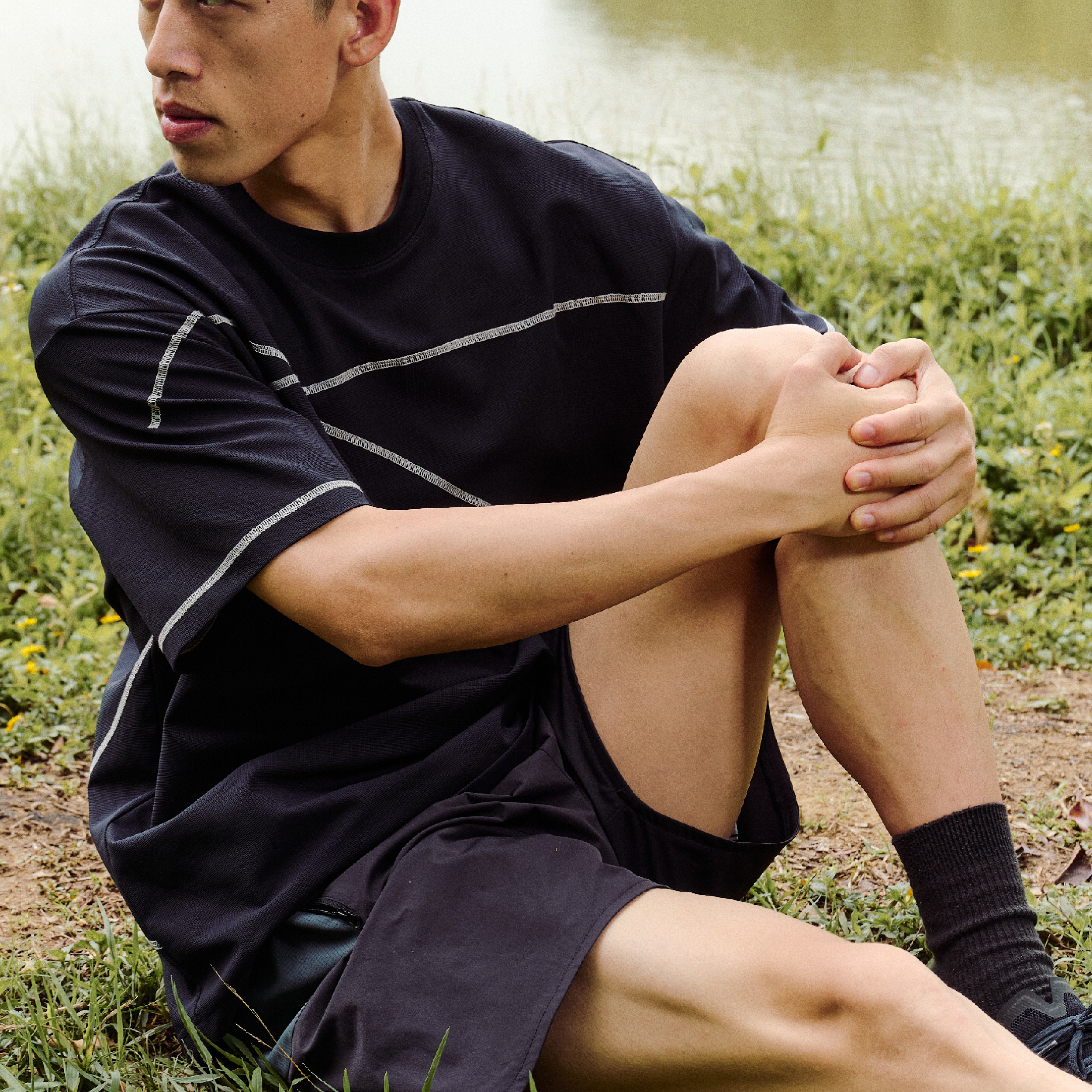 BOHRHOO Waffle Contrast Stripe Tee 華夫格 明線短Tee [BH1003]