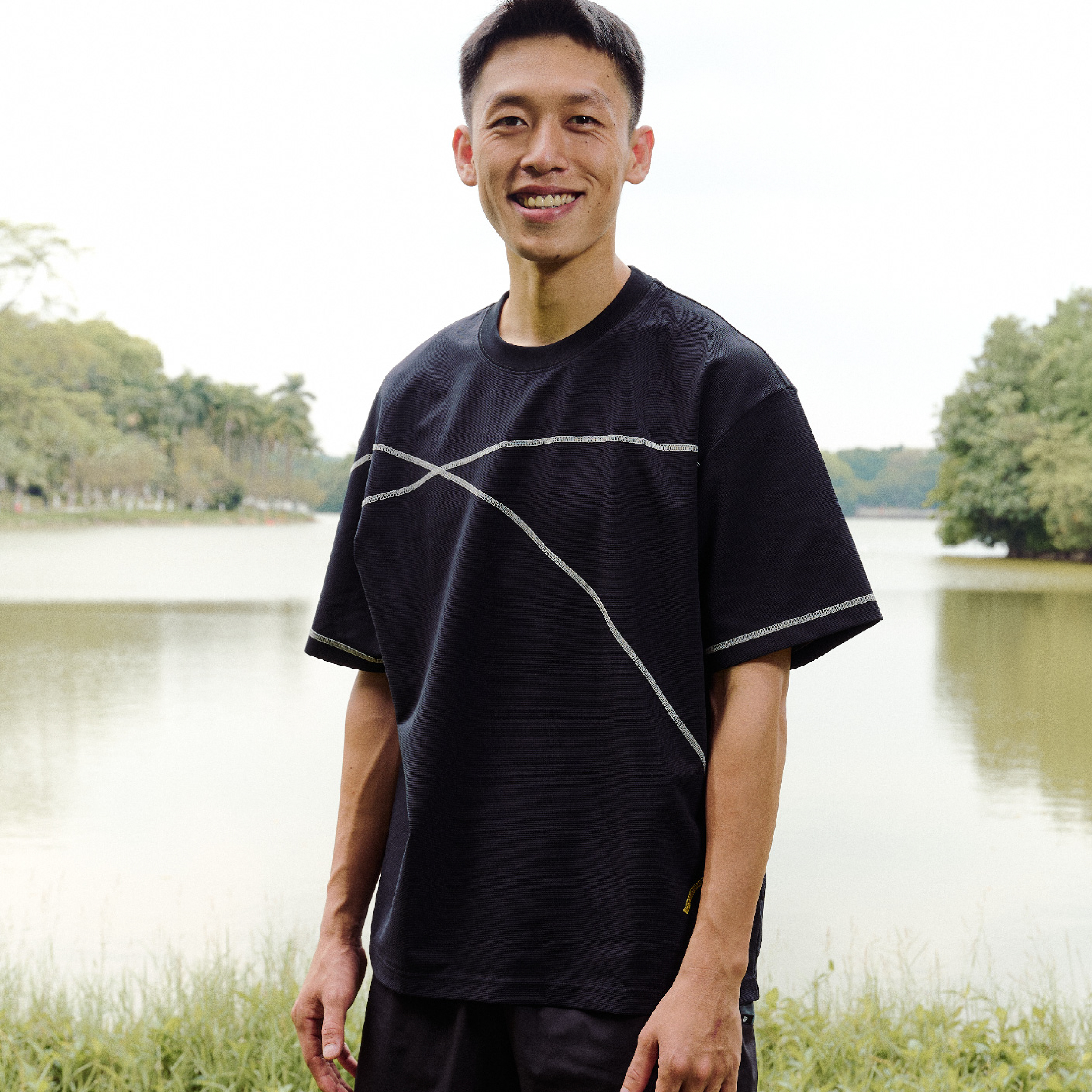 BOHRHOO Waffle Contrast Stripe Tee 華夫格 明線短Tee [BH1003]