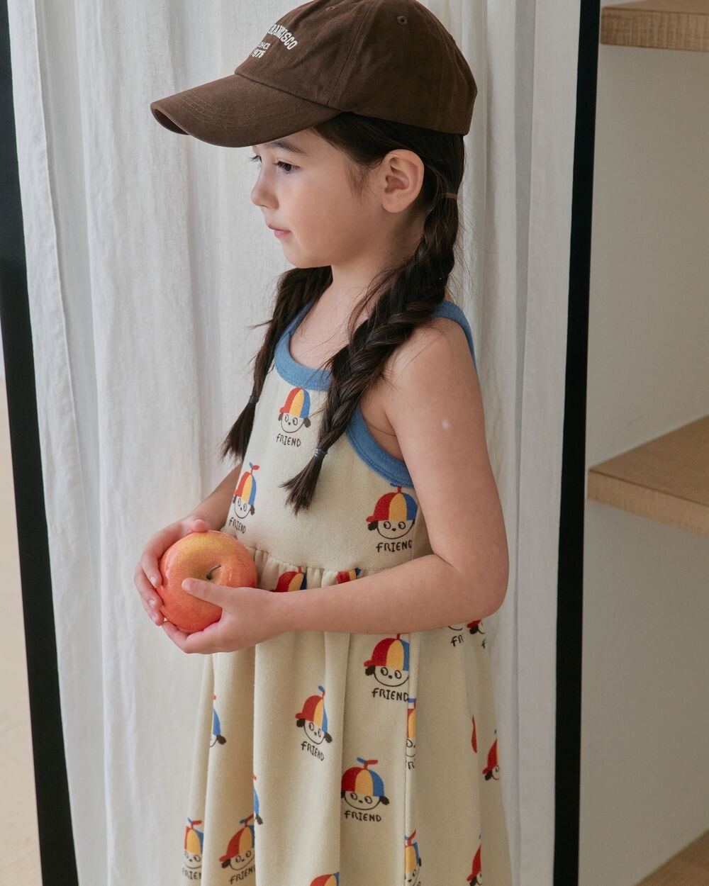 [7月第三週出貨]-朋友毛巾布吊帶裙｜萊姆綠