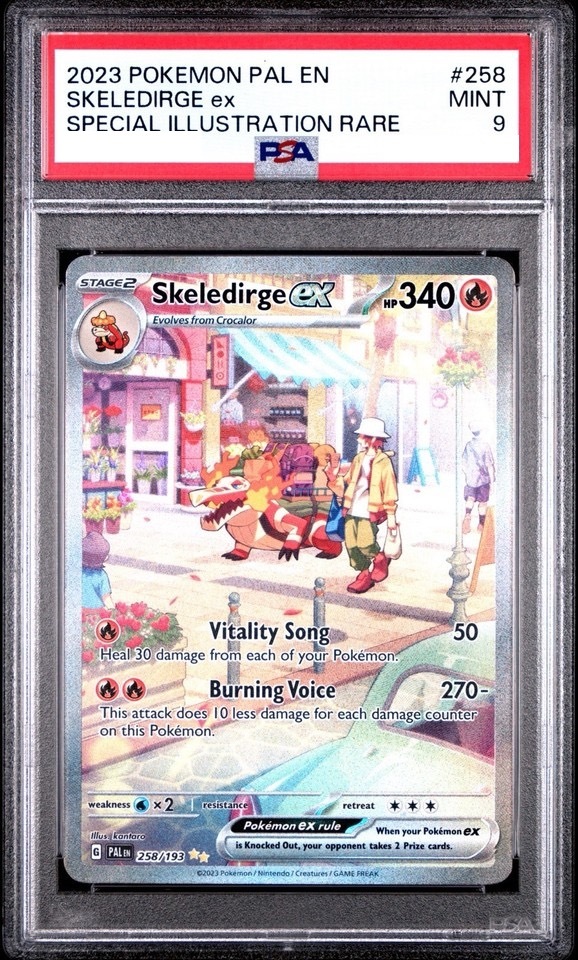 [PSA 9] 2023 Pokemon Skeledirge EX Scarlet & Violet - Paldea Evolved 258/193