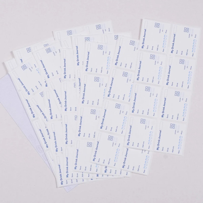 一分之一工作室．飲料紀錄 模造標籤貼紙