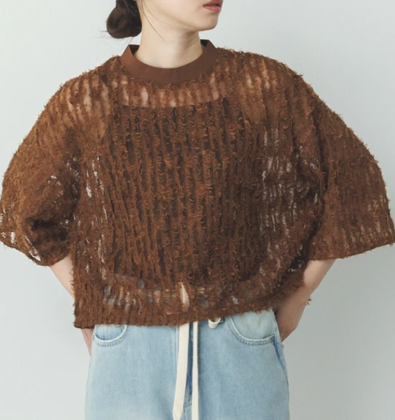 流蘇針織羅紋上衣