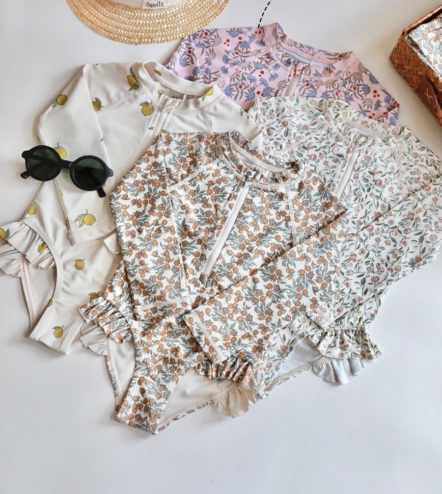 北歐風長袖泳衣